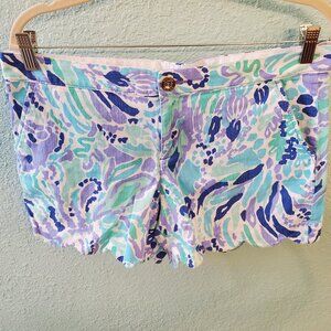 Lilly Pulitzer "Nice Ink" The Buttercup Short Size 10 4.5" inseam